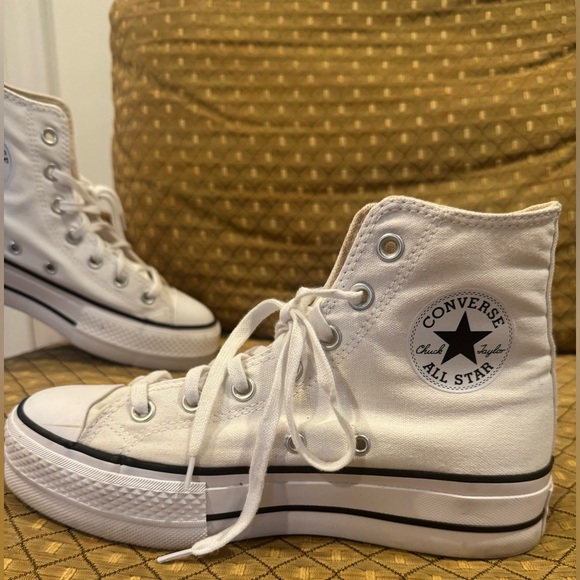 Converse Women's Cream High-Top Sneakers - Picture 3 of 5